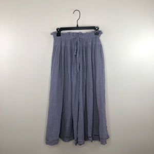 Free people linen blend purple wide leg crop pant size small